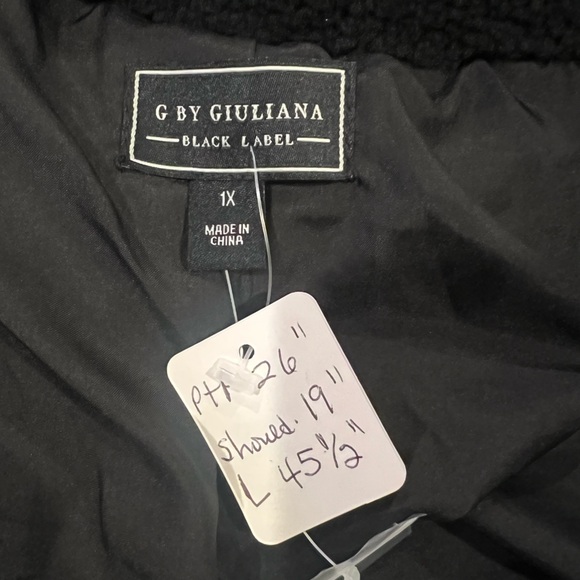 G by Giuliana Black Label Plus Size Women's Double-Breasted Teddy Coat 1X - Picture 8 of 9